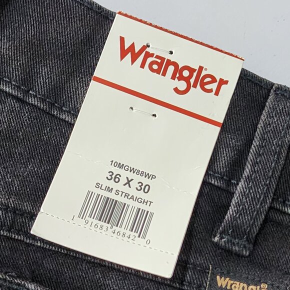 NWT Wrangler Retro Slim Straight Jeans Black Wash Mens 36x30 - Picture 7 of 7